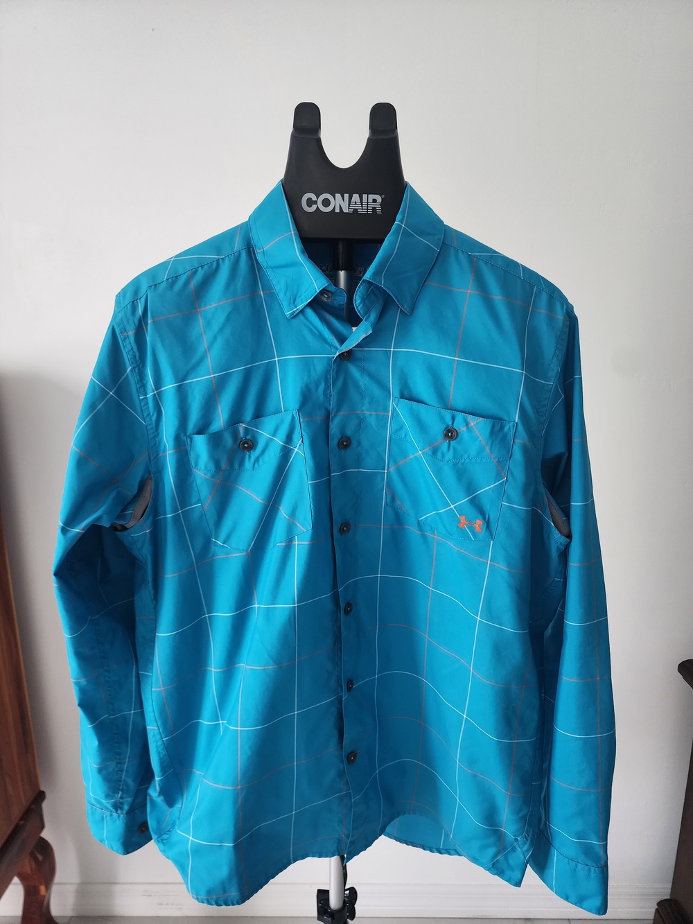 Under Armour Turquoise Plaid Button-Up Shirt